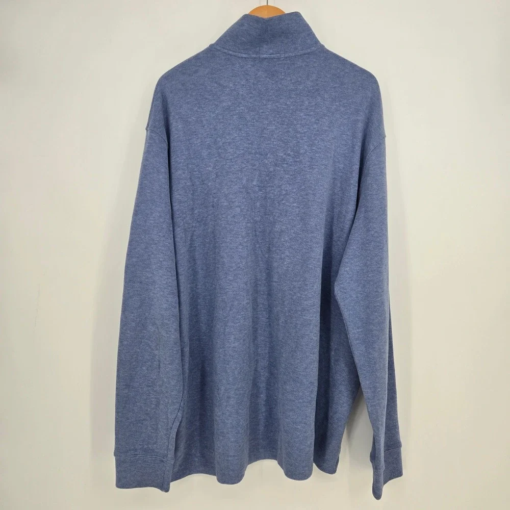 Polo Ralph Lauren Mens XXL Blue Cotton Quarter Zip Sweater Casual Cotton Soft